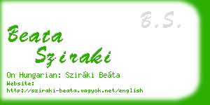 beata sziraki business card